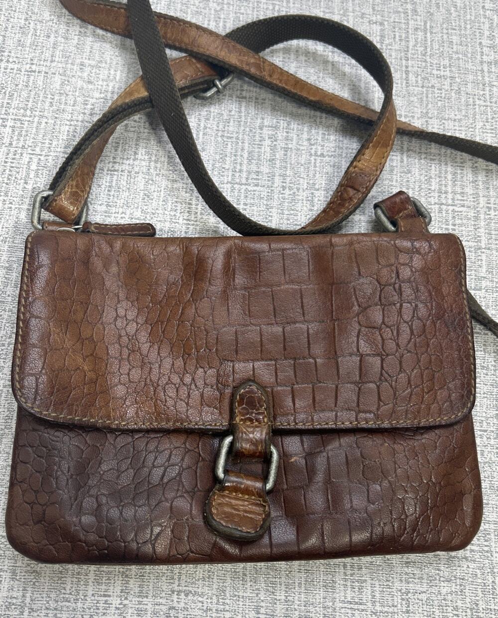 Jack Georges Voyager Mini Brown Leather Crossbody Bag